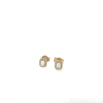 Ohrstecker Gelbgold 750 Atelier Kopf Diamant Ohrstecker