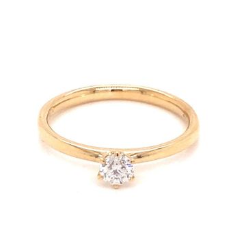 Ring Gelbgold 750 Atelier Kopf Solitaire 6-Krappen