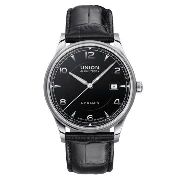Herrenarmbanduhr Edelstahl Union Glashütte Noramis Noramis Datum 40mm