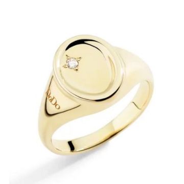 Ring Gold 375 DoDo Siegelring mit Diamant