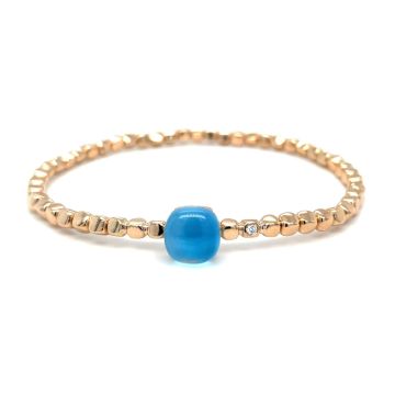 Armband Rotgold 750 Bigli Topas/perlmutt Türkis