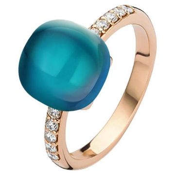 Ring Rotgold 750 Bigli Mini Sweety London Blue Topas