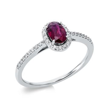 Ring Weissgold 750 Diamond Group Rubin Ring