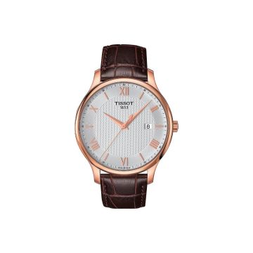 Herrenarmbanduhr Edelstahl/PVD besch. rot Tissot Tradition