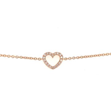 Armband Rotgold 750 Atelier Kopf Herz mit Brillanten