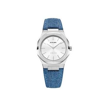Damenarmbanduhr Edelstahl D1 Milano Ultra Thin Double Denim 34mm