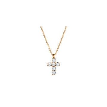 Anhänger Rotgold 585 Paukner Brillantkreuz