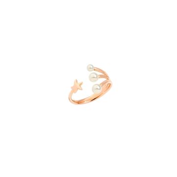 Ring Roségold 9 Karat DoDo Stellina Ring mit Kristallperlen