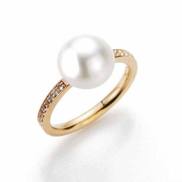 Ring Silber vergoldet, rot Gellner Pearls Südseeperlring
