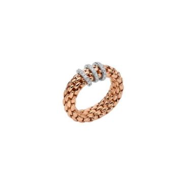 Ring Rotgold 750 Fope Flex'it Ring with Diamond Pavé