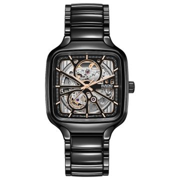 Herrenarmbanduhr Keramic Rado True Square True Square Automatic Open Heart