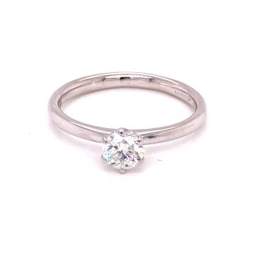 Ring Weissgold 750 Atelier Kopf Solitaire 6-Krappen