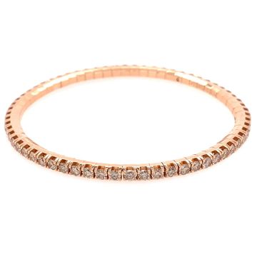Armreifen Roségold 750 Atelier Kopf Tennis Brillantarmreif Flexible