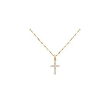 Collier Rotgold 750 Piero Milano Gioielli Diamantkreuz Collier