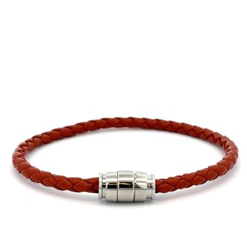 Armband Leder echt Montblanc Armband Steel 3 Ringe Russet Gr. 63