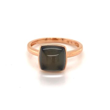 Ring Roségold 750 One More Quarz auf Regenbogen-Obsidian