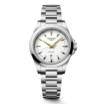Armbanduhr Edelstahl Longines Conquest 30mm