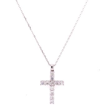 Collier Weissgold 585 Facet Barcelona Kreuzcollier