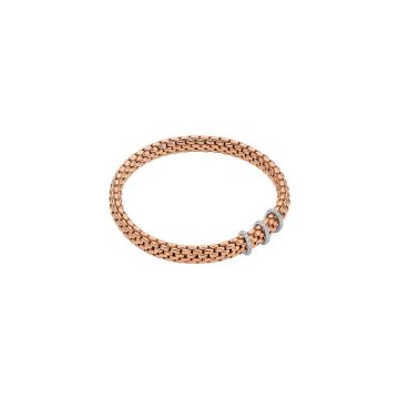 Armband Rotgold 750 Fope Flex'it Bracelet with Diamond Pavé