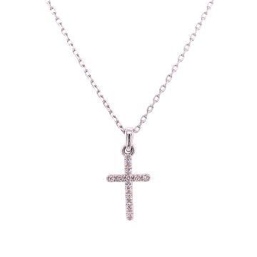 Anhänger Weissgold 585 Facet Barcelona Kreuzcollier