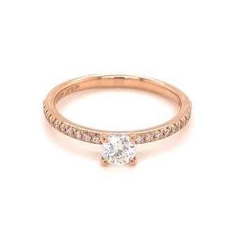 Ring Roségold 750 Atelier Kopf Solitaire 4-Krappen