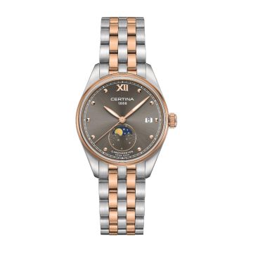 Damenarmbanduhr Edelstahl/PVD besch. rot Certina DS-8 Lady Moon Phase Bicolor