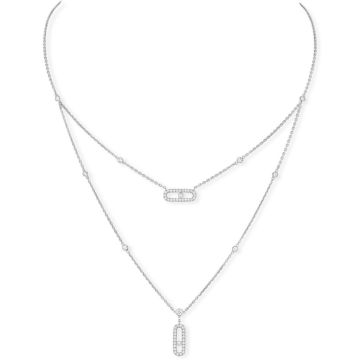 Collier Weissgold 750 Messika Move Uno 2 Reihig - 18 Karat
