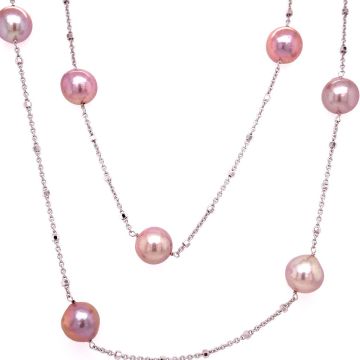 Collier Weissgold 750 Gellner Pearls Collier mit Ming-Perlen