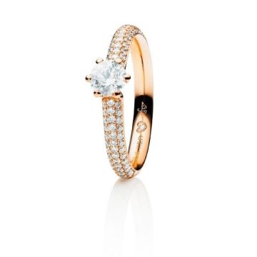 Ring Roségold 750 Capolavoro Solitaire 6-er Krappe