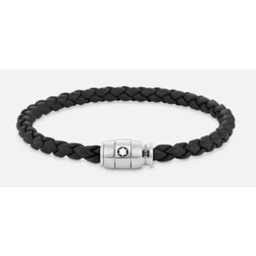 Armband Leder echt Montblanc Armband Steel 3 Ringe Black Gr. 63