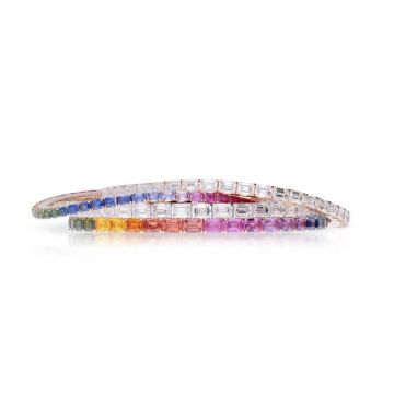 Armband Weissgold 750 Atelier Kopf Regenbogenarmband mit Saphiren