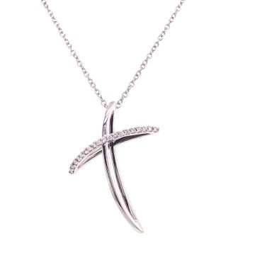 Collier Weissgold 750 Atelier Kopf Kreuz mit Brillanten
