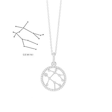 Collier Weissgold 585 Facet Barcelona Zwillinge