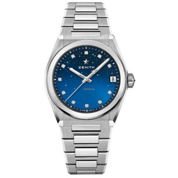Damenarmbanduhr Edelstahl Zenith Defy Classic Midnight, Steel, 36mm