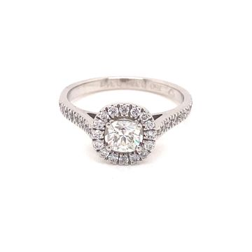 Ring Weissgold 750 Noor Verlobungsring mit Karmoisierung