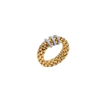 Ring Gelbgold 750 Fope Flex'it Ring with Diamond Pavé