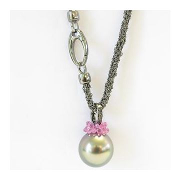 Collier Silber 925, rhodiniert Gellner Pearls Silbercollier mit Tahiti Perle