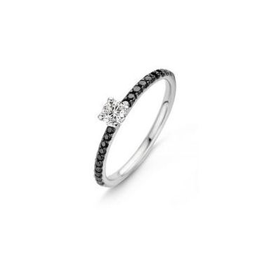 Ring Weissgold 750 Atelier Kopf mit schwarzen Brillanten