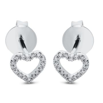 Ohrstecker Weissgold 750 Atelier Kopf Diamantstecker mit Herzmotiv