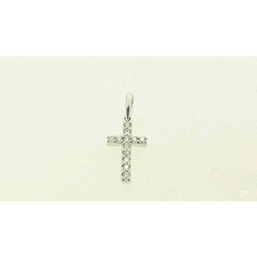 Anhänger Weissgold 750 Atelier Kopf Kreuz mit Brillanten