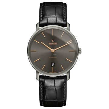 Damenarmbanduhr Edelstahl/PVD besch. schwarz Rado Dia Master