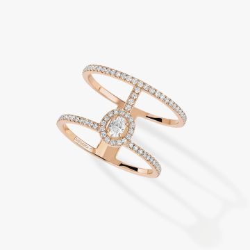 Ring Roségold 750 Messika Glam'Azone Glam'Azone 2 Rangs Pavée