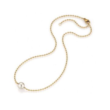 Collier Gelbgold 750 Yana Nesper Goldkette mit Akoya Perle
