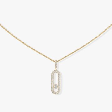 Collier Gelbgold 750 Messika Move Uno Move Uno GM Mit Diamanten ausgefasst