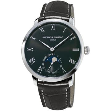 Herrenarmbanduhr Edelstahl Frederique Constant Slimline Moonphase Manufacture