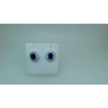 Ohrstecker Weissgold 750 Atelier Kopf Weißgold Ohrstecker mit blau Saphir & Brillanten