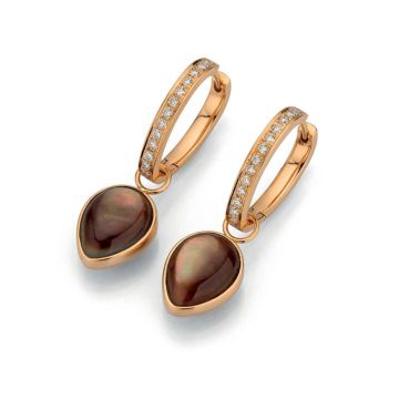 Ohrpendel Roségold 750 Gellner Pearls Perlmutt braun