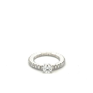Ring Weissgold 750 Atelier Kopf Flexibler Solitaire Ring